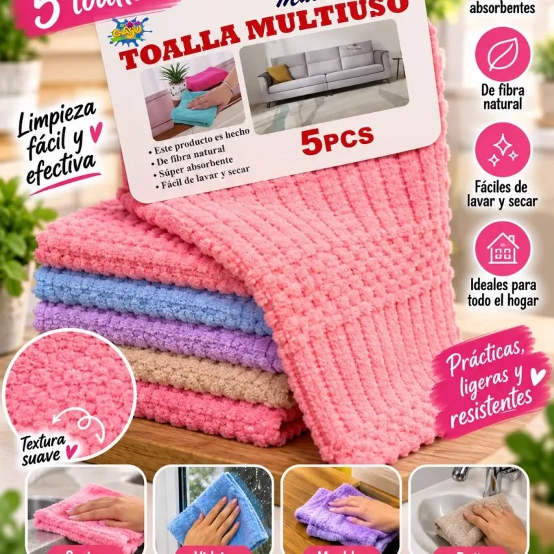 KIT 5 TOALLAS MULTI USO