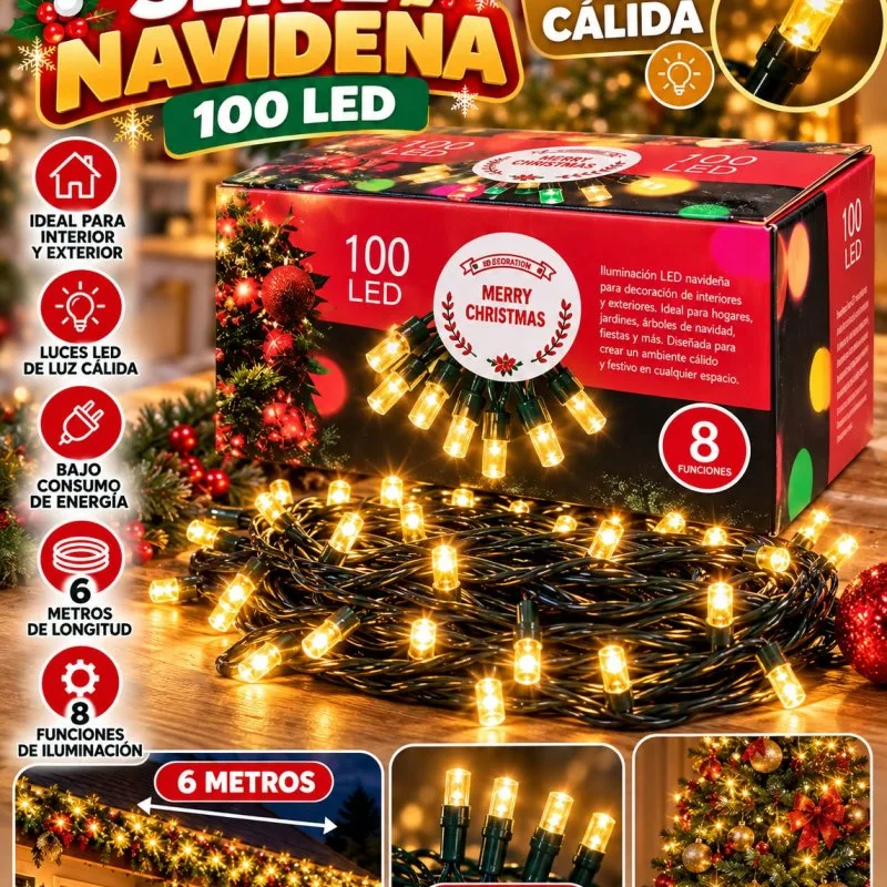 SERIE NAVIDEÑA CALIDA MUSICAL 100 FOCOS