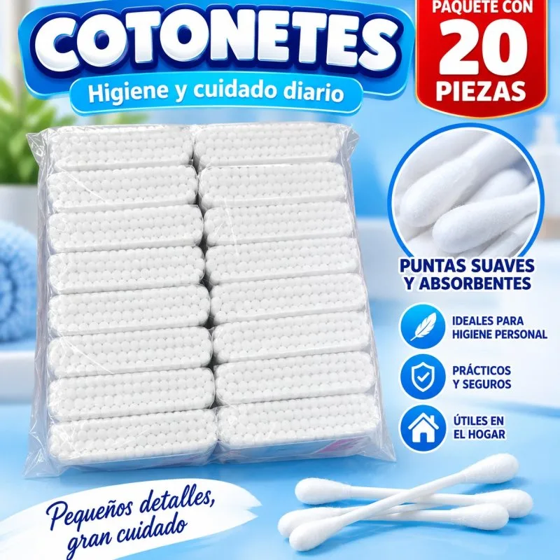 PAQUETE COTONETES 20 PIEZAS
