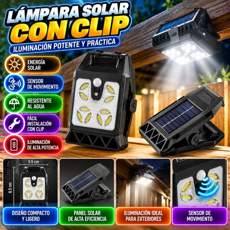 LAMPARA SOLAR CLIP