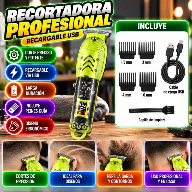 MAQUINA RASURAR TRANSPARENTE