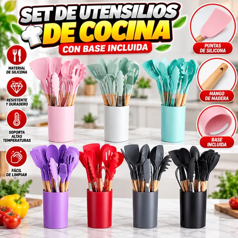 SET UTENCILIOS COCINA SILICON